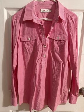 Vineyard Vines Pink Striped Collared Shirt